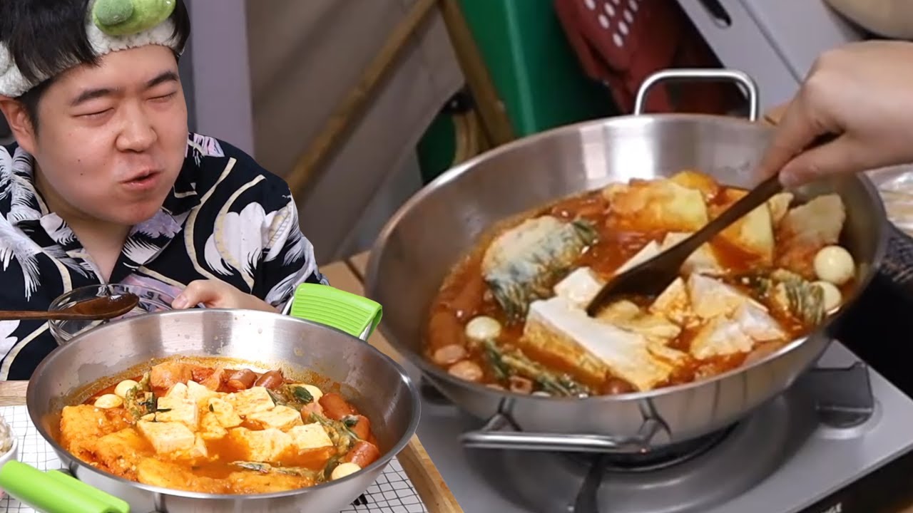 오랜만에 전찌개 먹방입니다!!