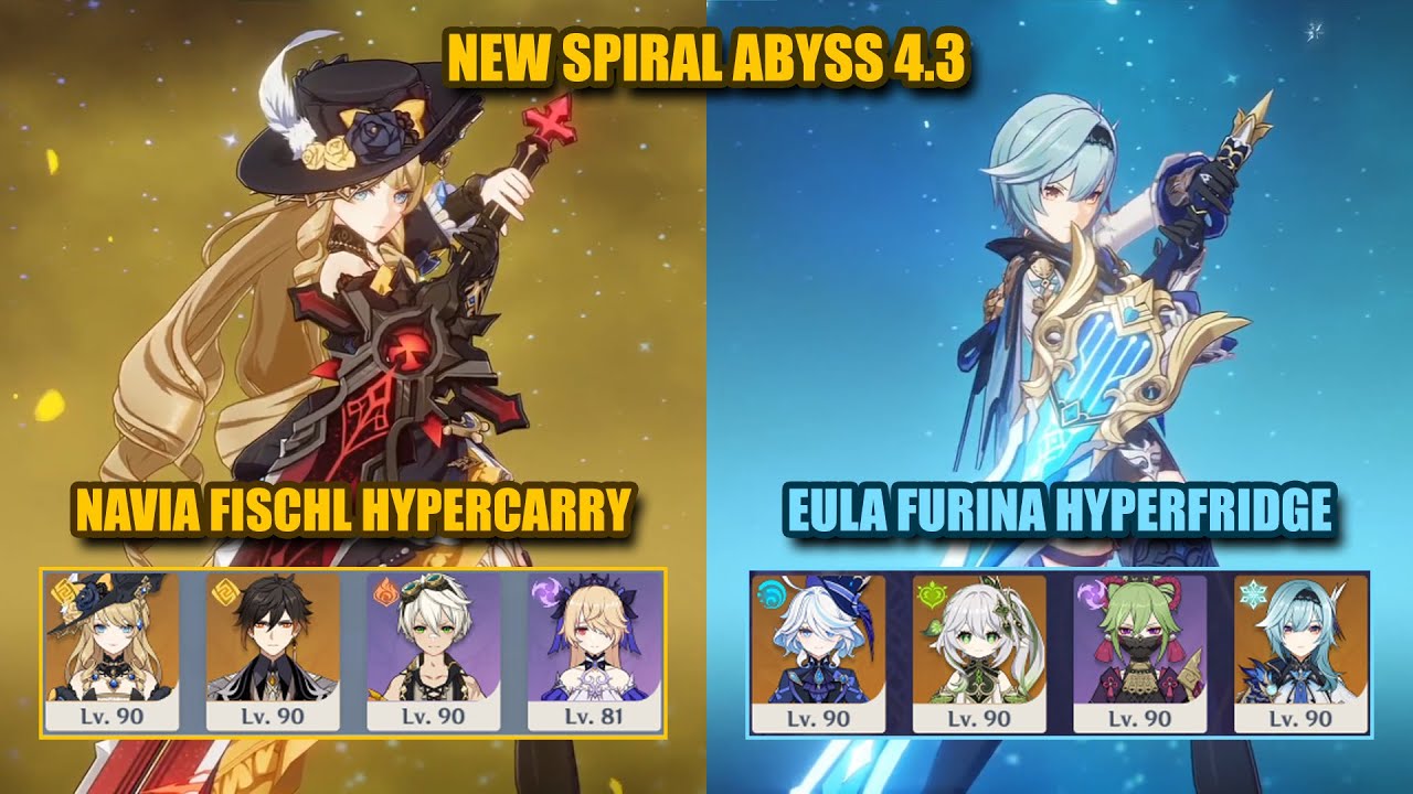 C0 Navia Fischl HyperCarry & C0 Eula Furina Hyperfridge | Spiral Abyss 4.3 | Genshin Impact