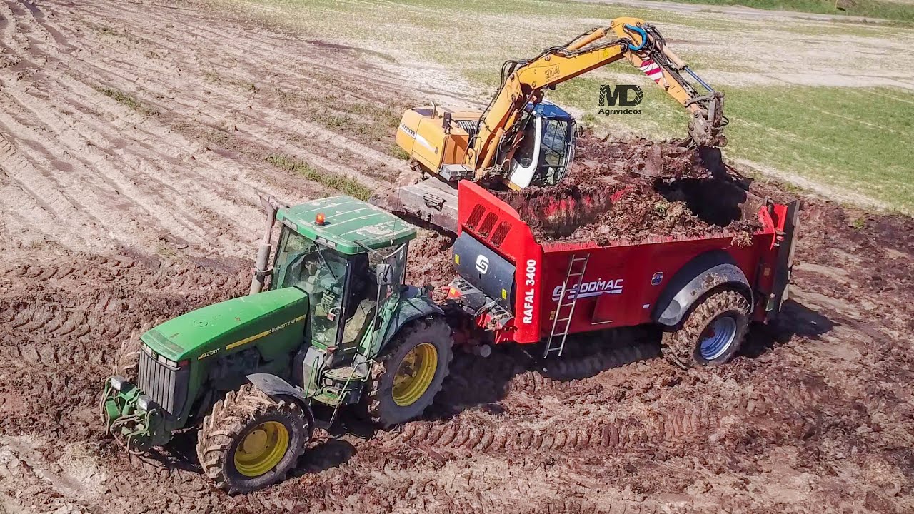 John Deere 8200 & Liebherr 314 Litronic //  Épandage de Fumier 2020 // ETA BOUCNEAU