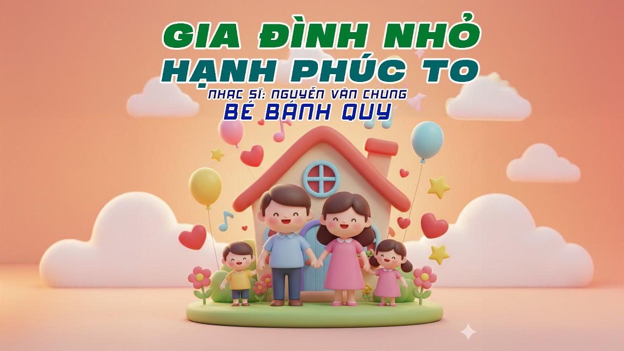 [KARAOKE] GIA ĐÌNH NHỎ HẠNH PHÚC TO - BÉ BÁNH QUY ♫ KIDISONGS - 300 Bài Hát Thiếu Nhi