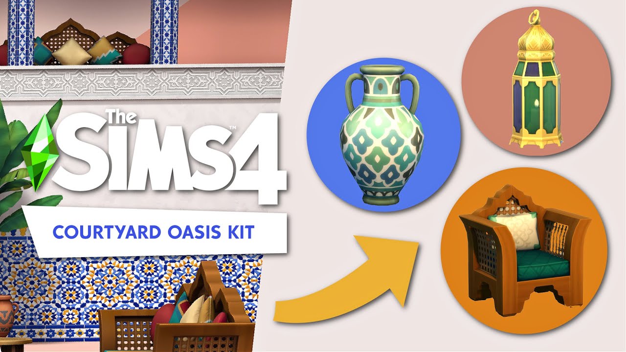 EVERYTHING YOU GET WITH SIMS 4 COURTYARD OASIS KIT 💛