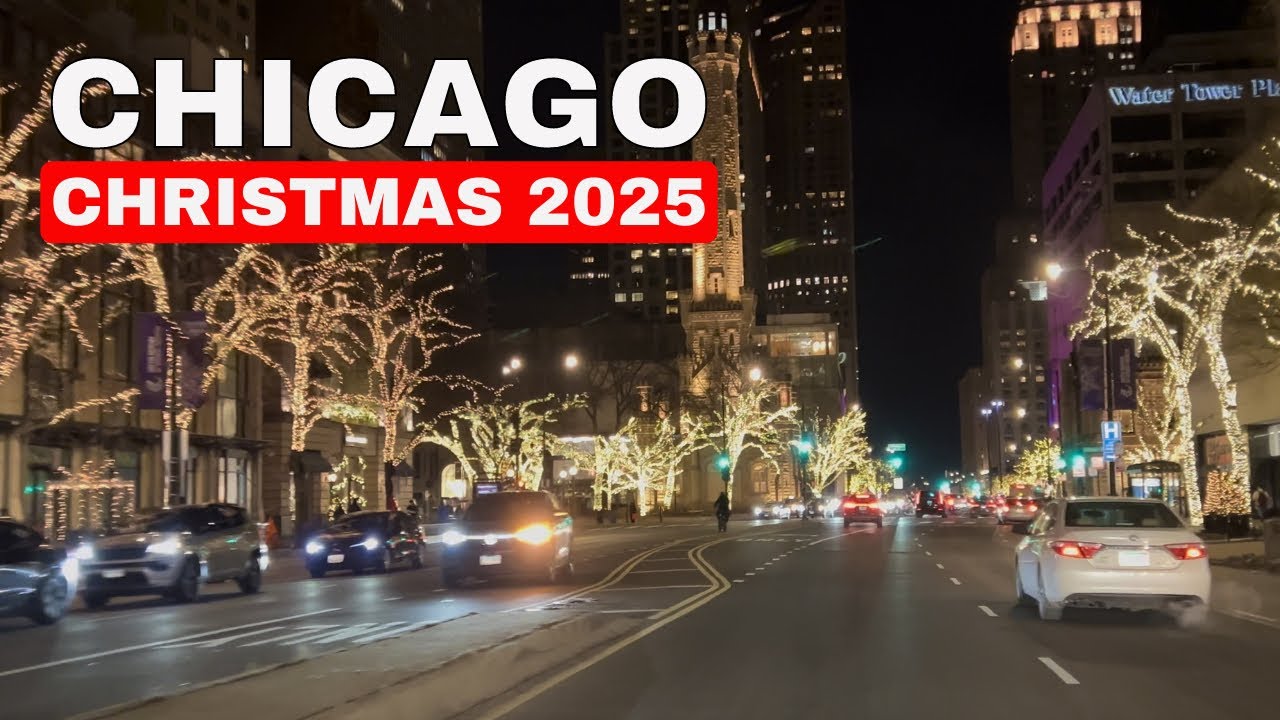 🎄 Christmas in Chicago 🇺🇸  - The Ultimate Holiday Wonderland!   4K Drive ❄️