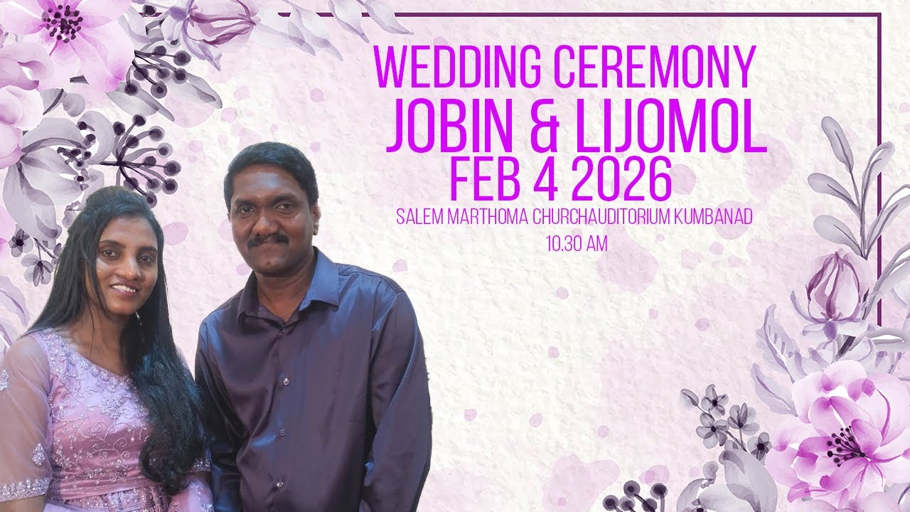 JOBIN & LIJOMOL Wedding Ceremony -  FEB 4 KUMBANAD Impact International Online Telecast