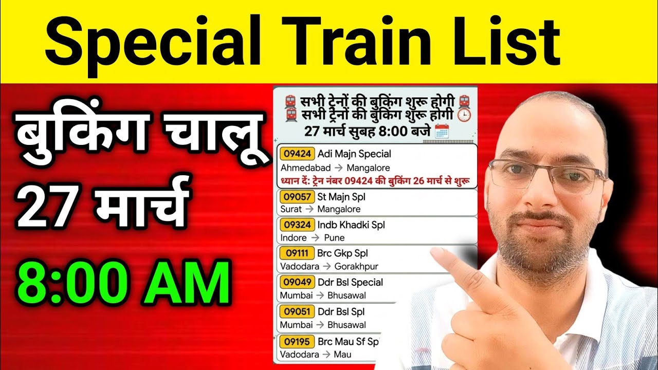 Mumbai Special train booking start | special train booking start today 8:00 a.m.
