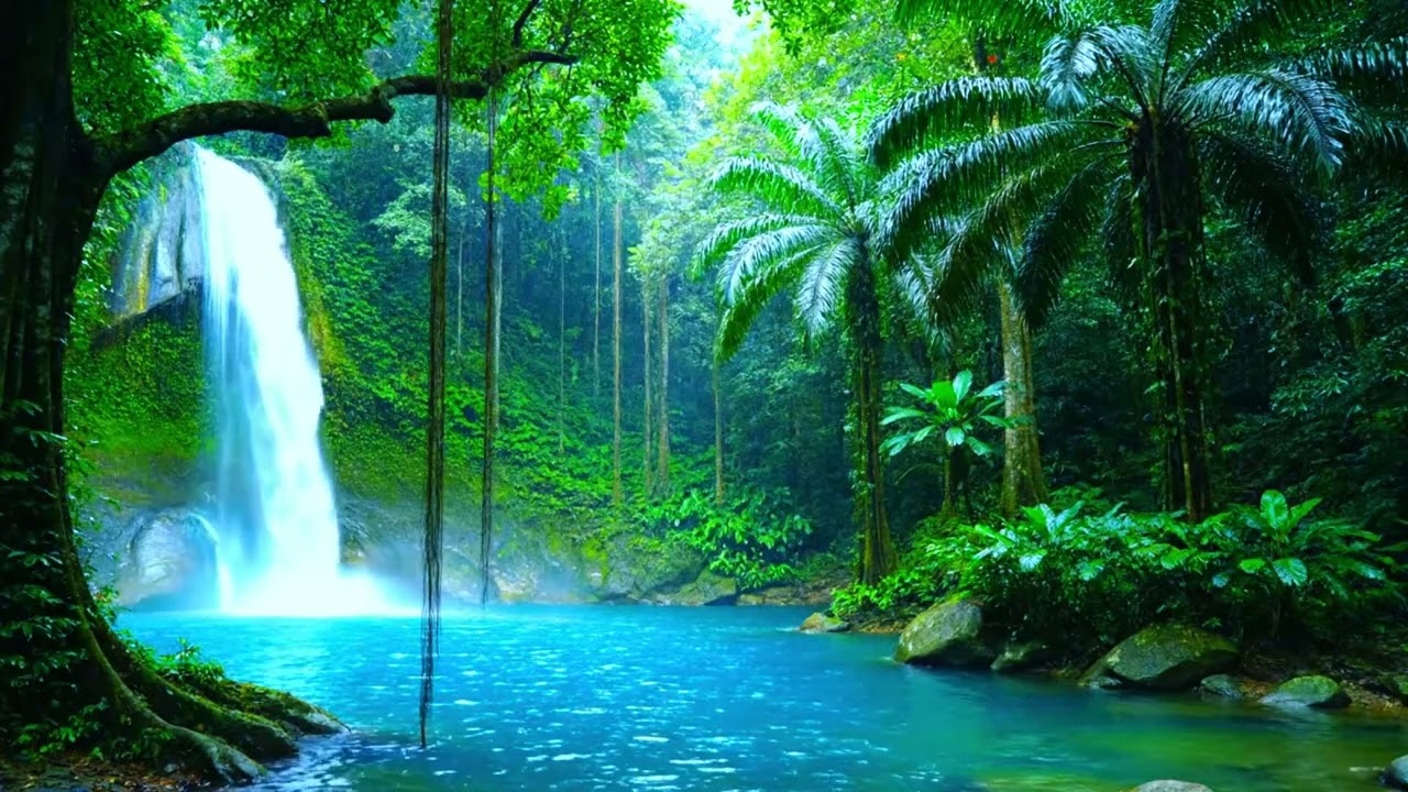 Waterfall sounds for anxiety relief, sounds for sleep, nature therapy for insomnia, relaxing sounds