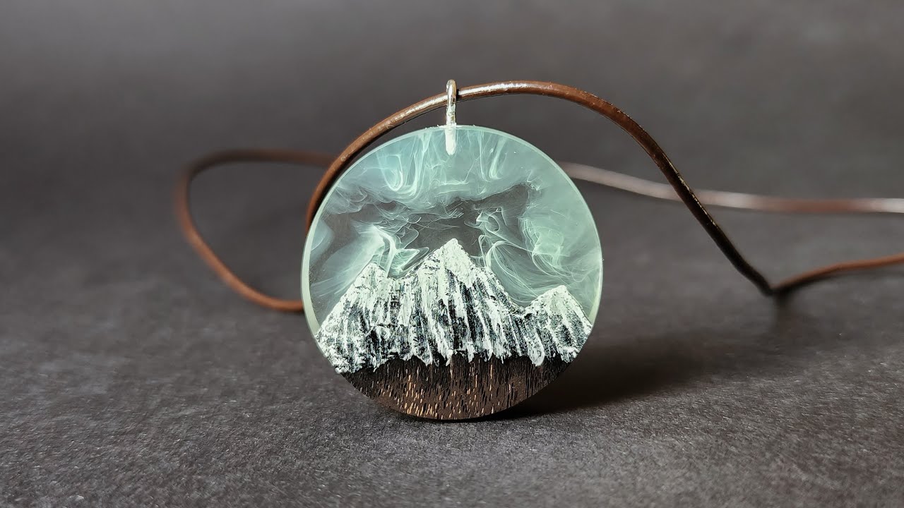 Make Mountains In Snow With Wood And Resin | resin pendant