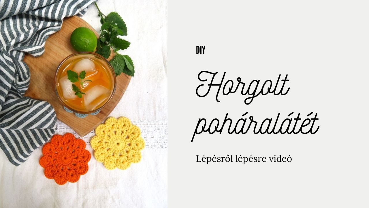Nosztalgikus hangulatú horgolt poháralátét
