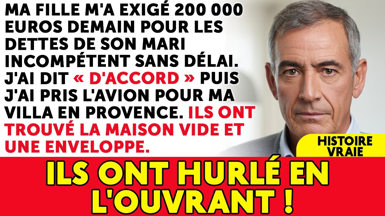 « J'Ai Besoin De L'Argent Demain ! » Ma Fille A Exigé Pour Son Mari – Alors J'Ai Disparu