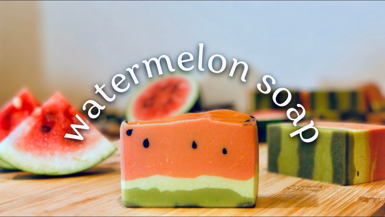 Making Artisan Watermelon Soap at Home 🍉 | Cold Process Recipe with Natural Colors