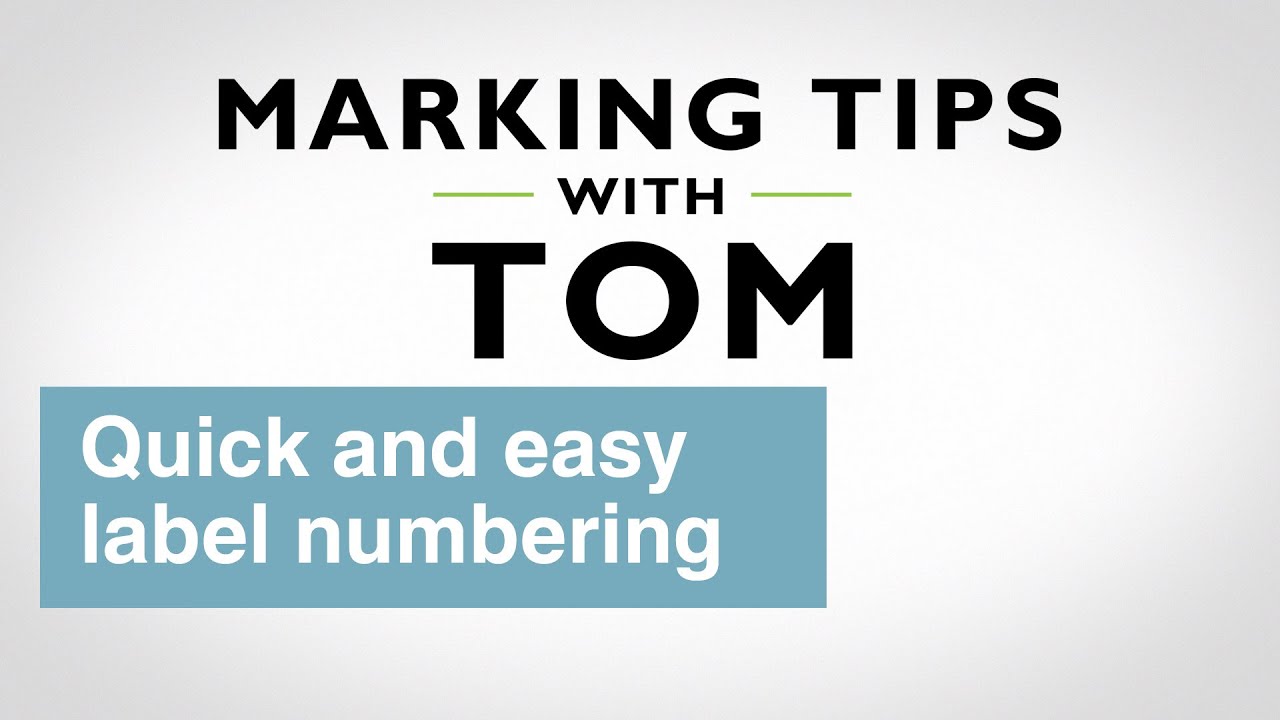 Project Complete marking using label numbering