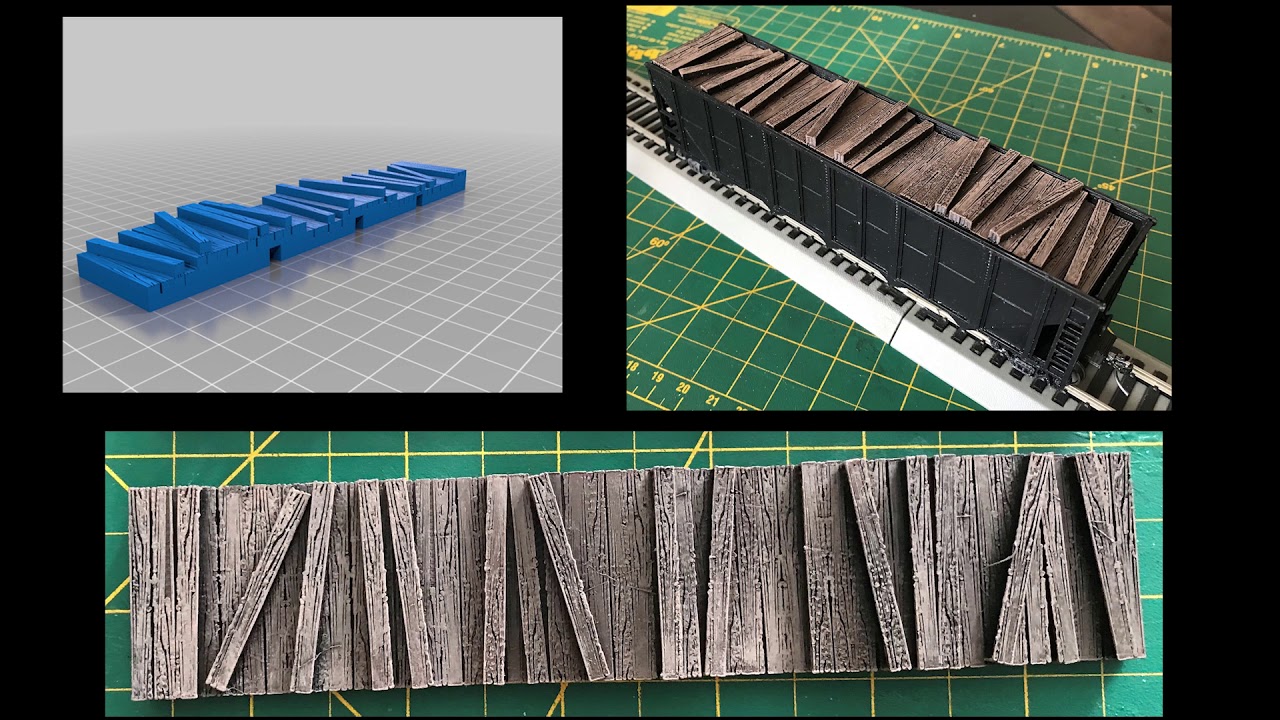 3D Printed Hopper Car With 3 Loads by KraftTrains.com