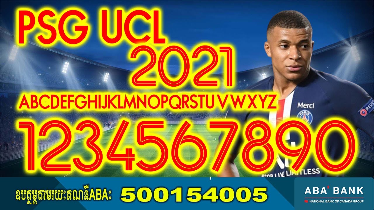 PSG Paris Siant Germain UCL​ 2021 font Football Font By black Font Free All Download for OTF And AI