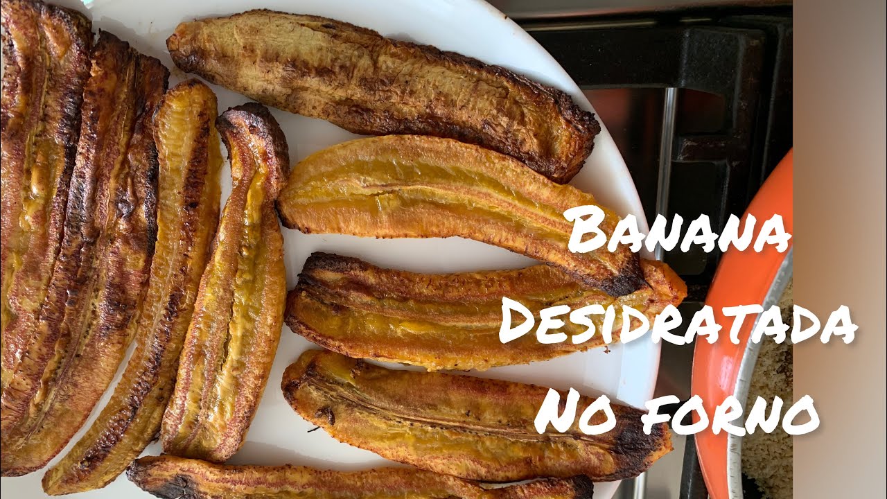 Como fazer Banana da terra desidratada no forno.#banana #forno