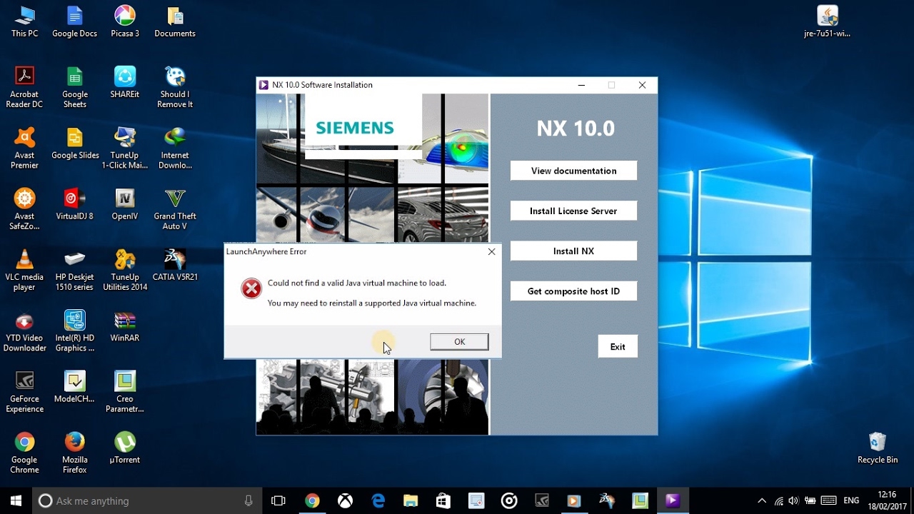 [SOLVED] NX 10 on WINDOWS 10 (Could not find a valid Java Virtual Machine to load) [ERROR FIXED]