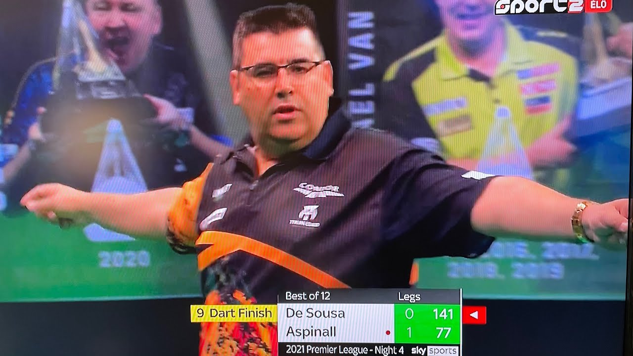 Jose De Sousa perfect 9 dart finish - in 2021 Premier League