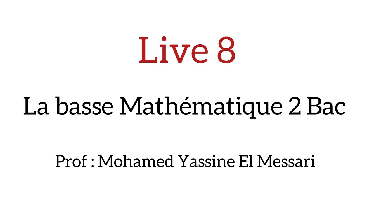Live 8 : La basse Mathématique 