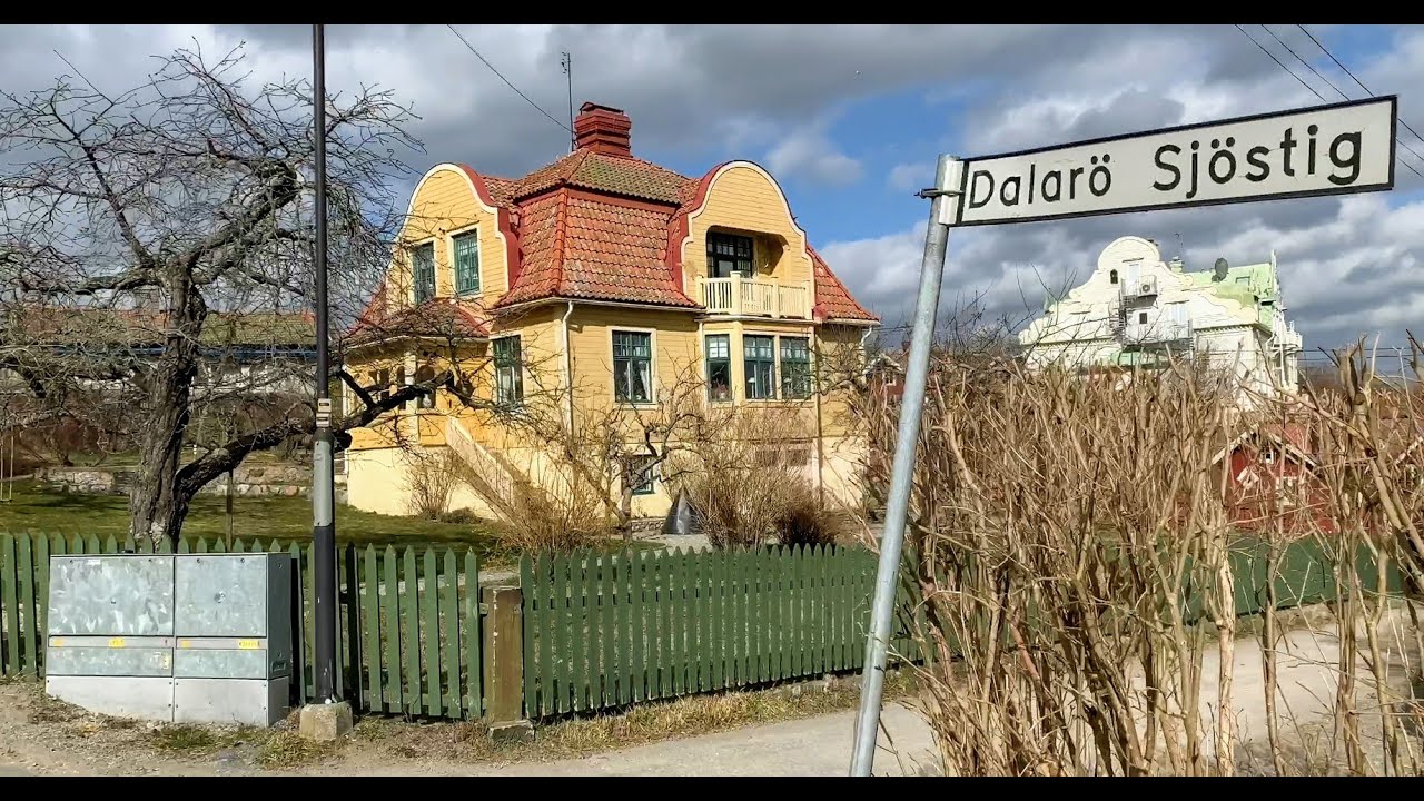 Stockholm Walks: Dalar&ouml;. Virtual walk among beautiful old villas at sea side town