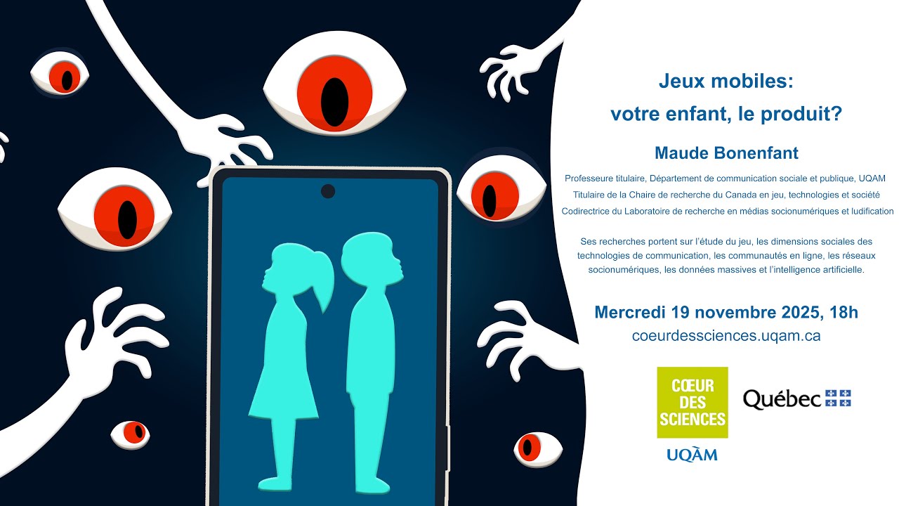 Conférence - Jeux mobiles : votre enfant, le produit? - Mercredi 19 novembre 2025