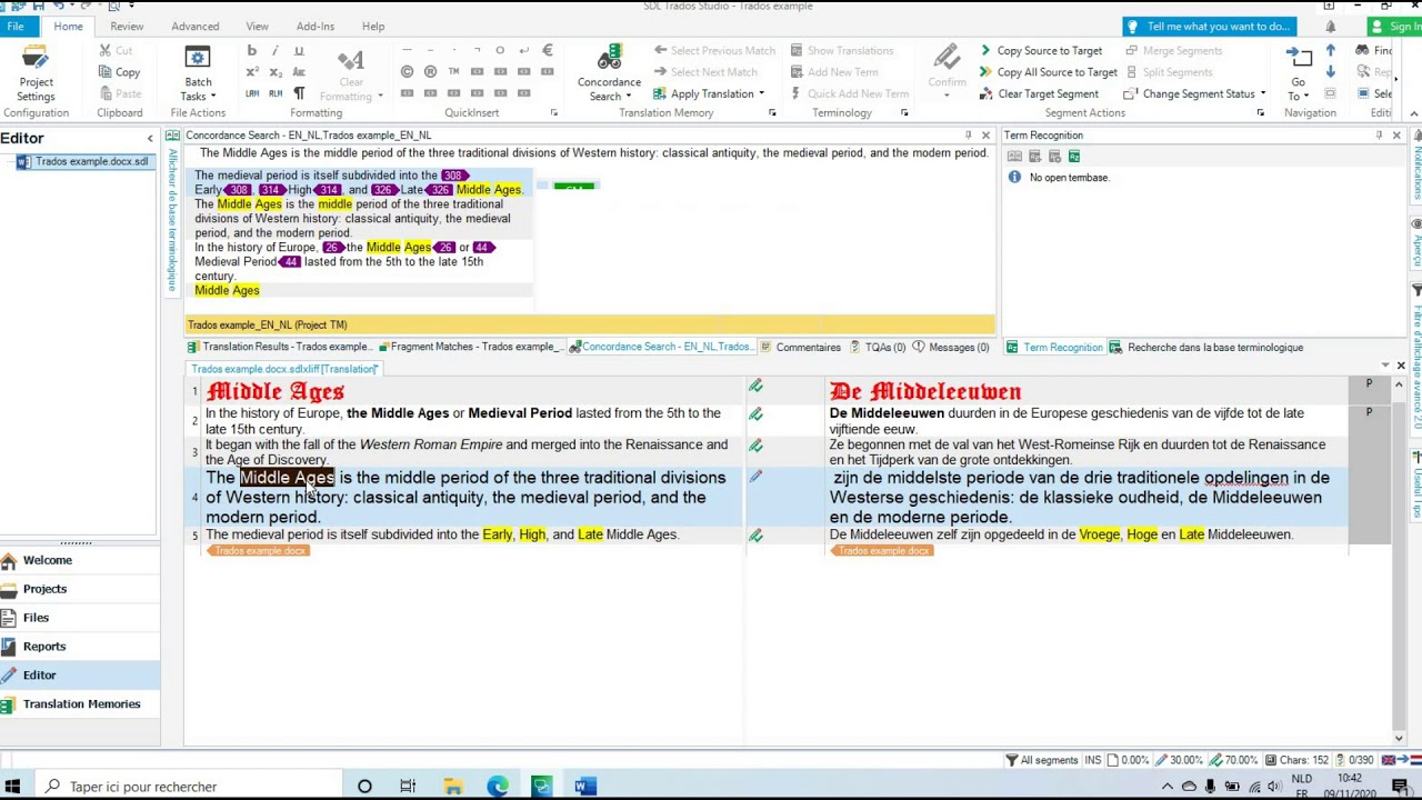 4   Translating a document in SDL Trados Studio