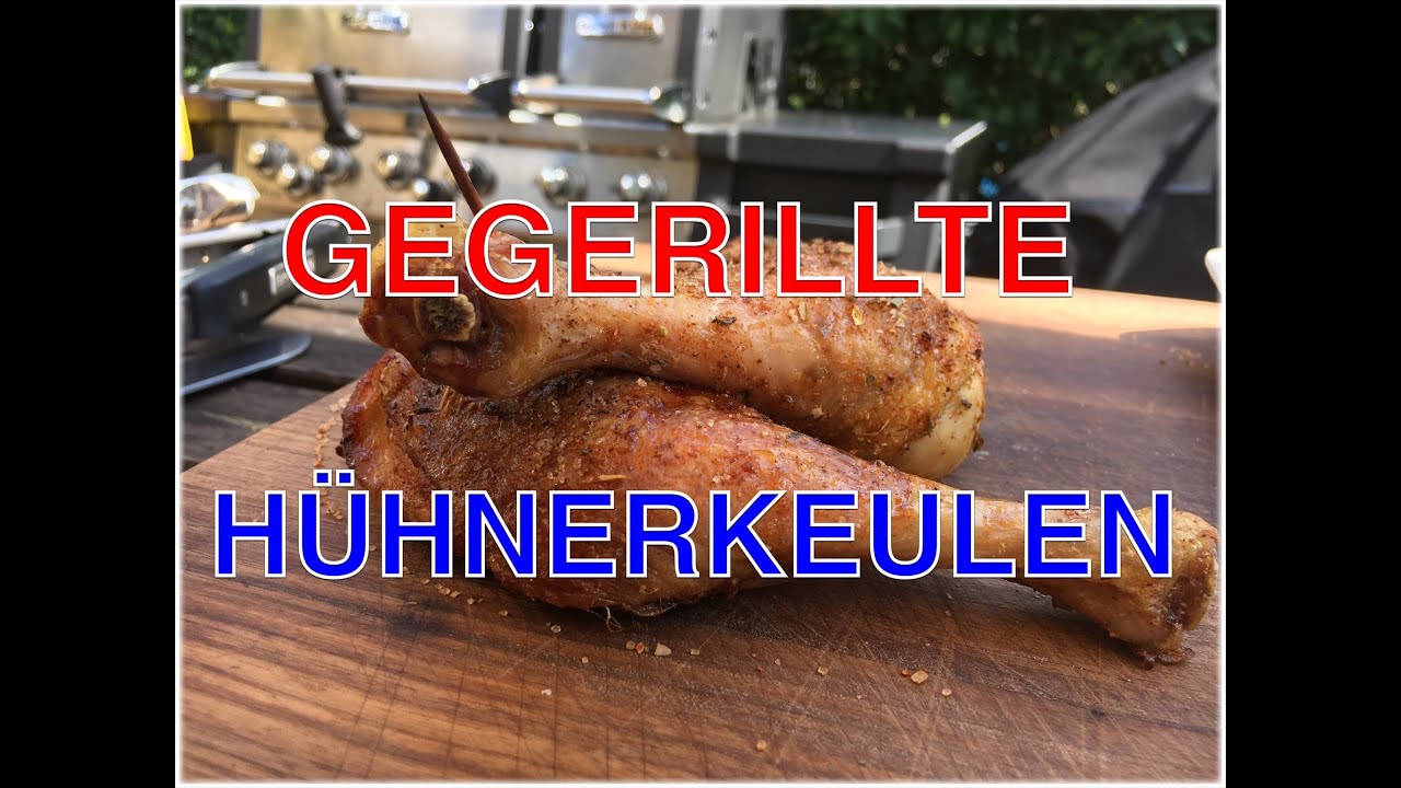 Hühnerkeulen auf dem Gasgrill grillen --- Klaus grillt