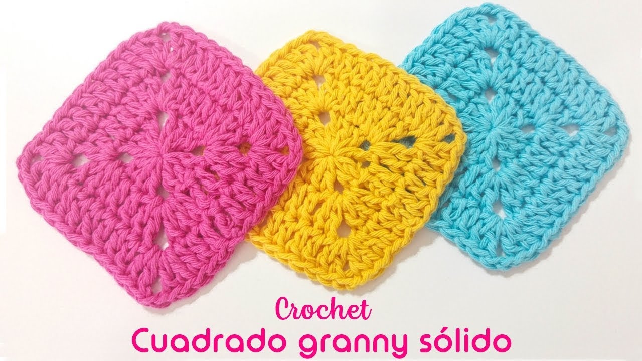 Cuadrado granny sólido tejido a crochet