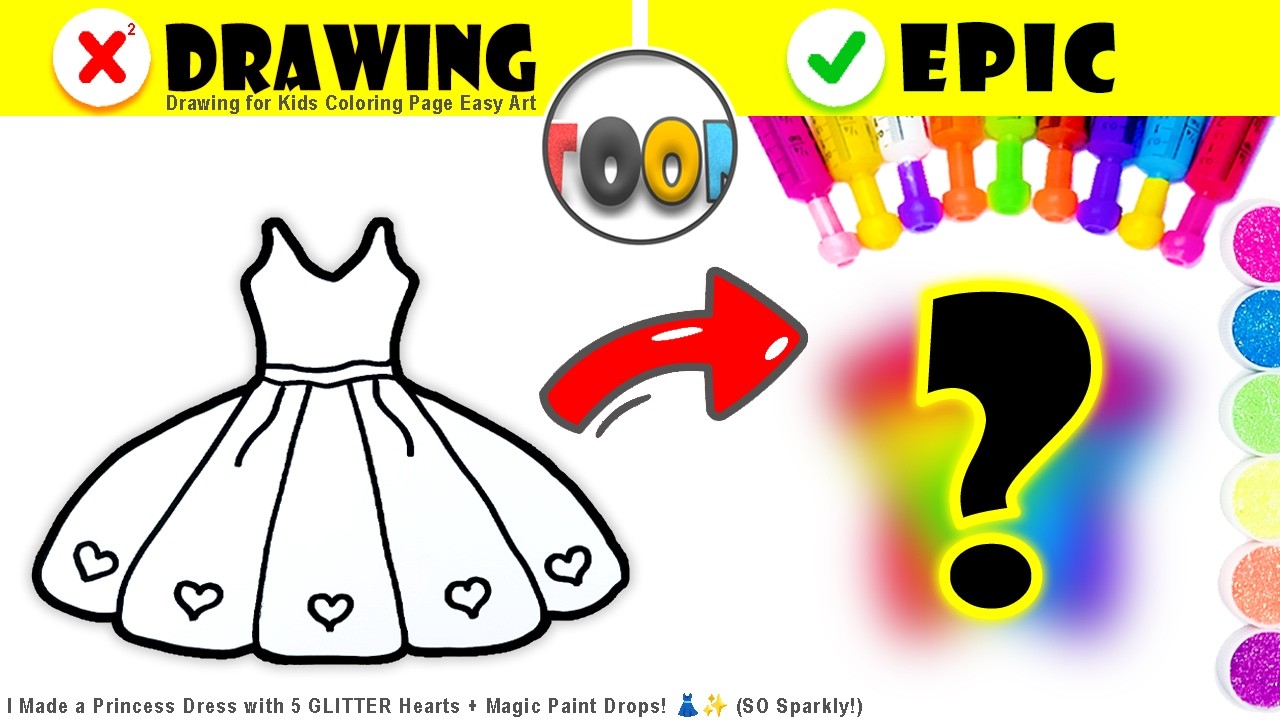 I Made a Princess Dress with 5 GLITTER Hearts + Magic Paint Drops! 👗✨ (SO Sparkly!)