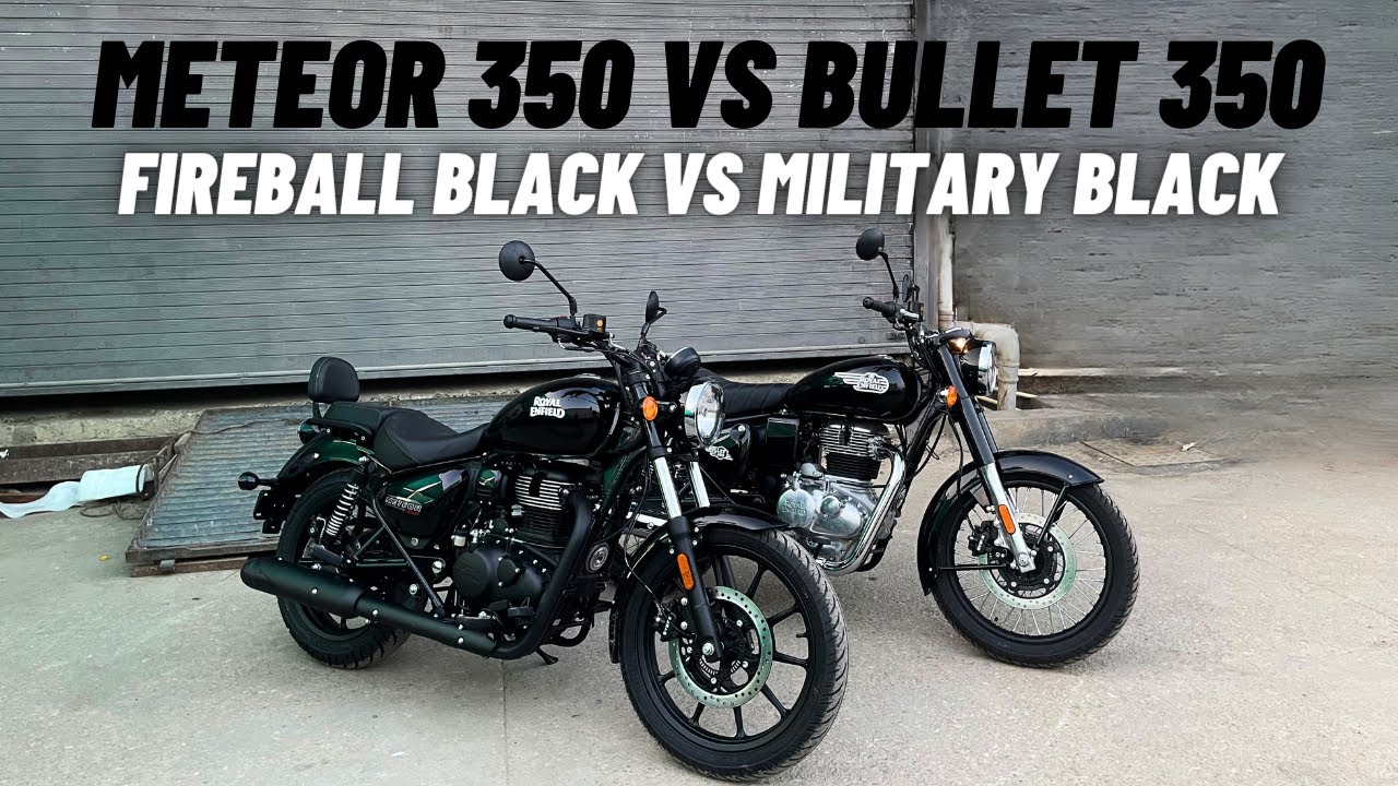 RE Meteor 350 Fireball Black vs RE Bullet 350 Military Black | Detailed Comparison | Motorxone