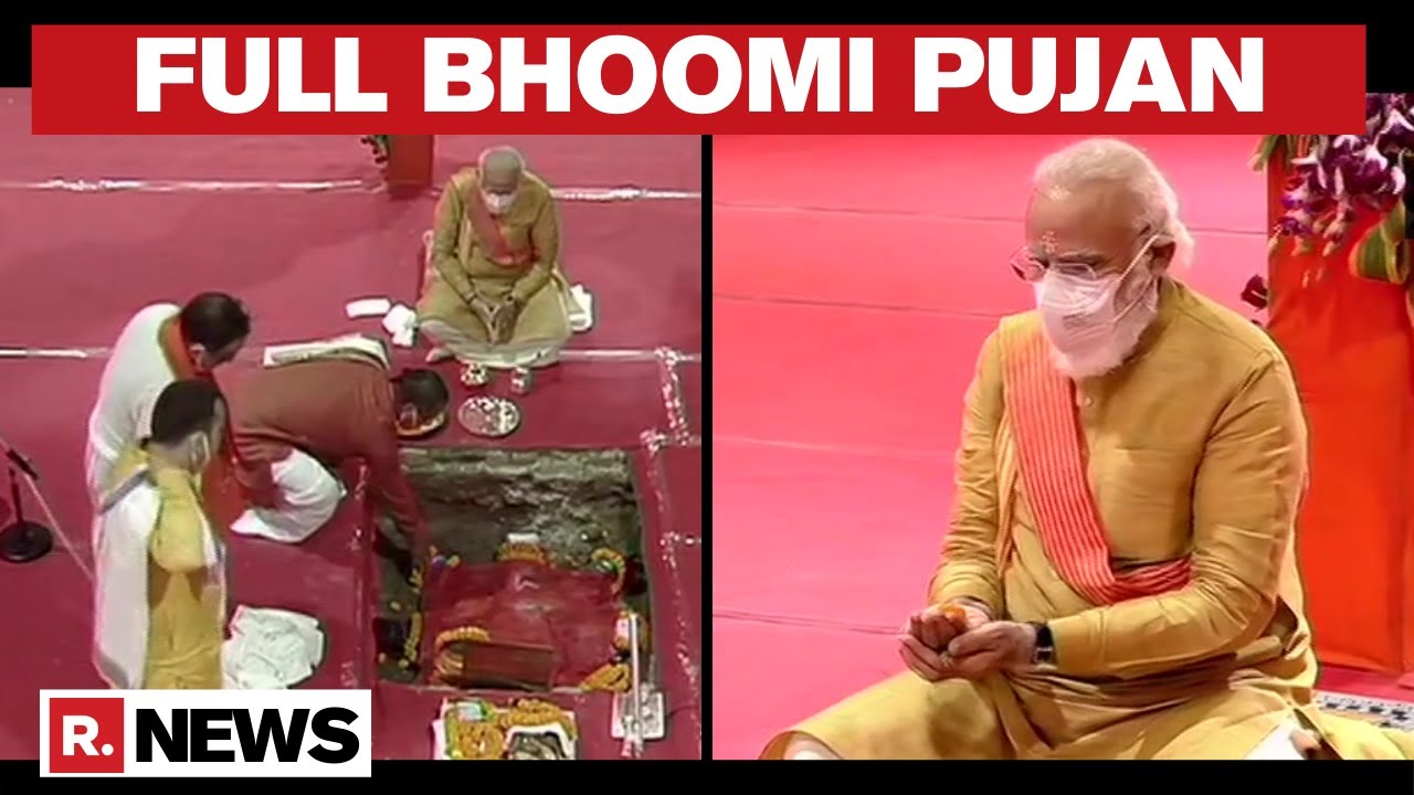 PM Modi Takes Part In Bhoomi Pujan At Ram Janmabhoomi