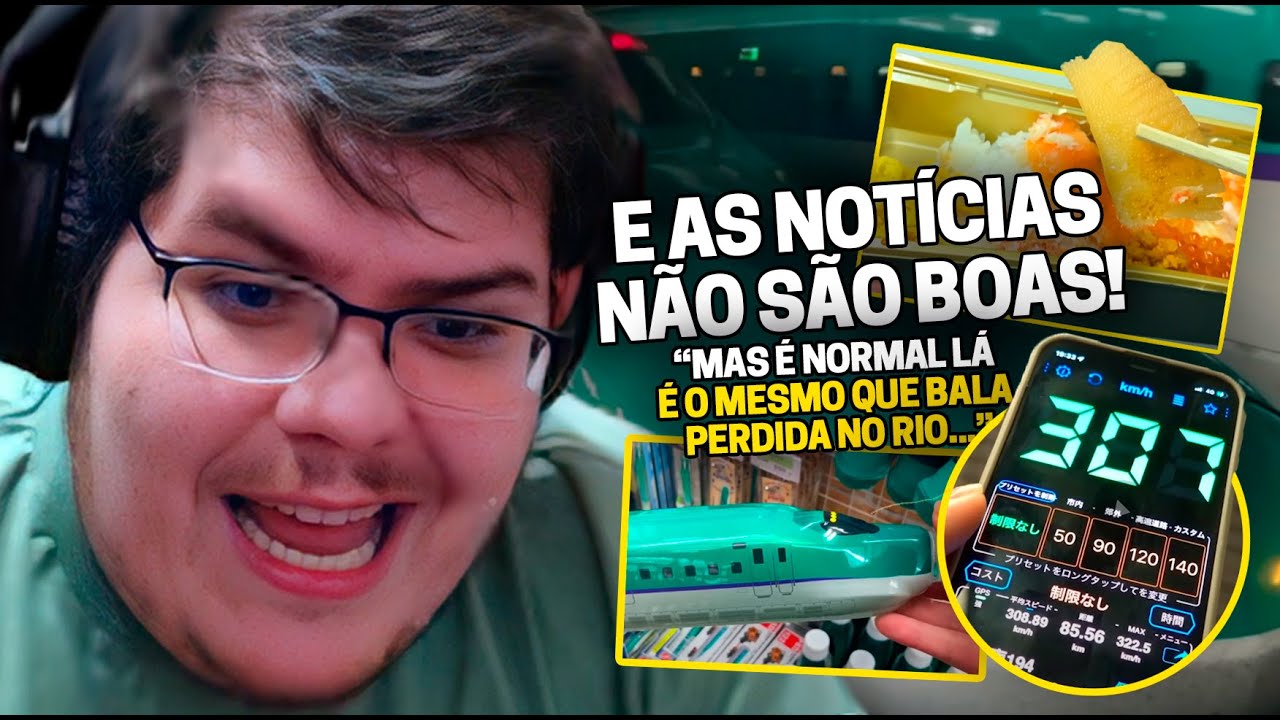CASIMIRO REAGE: O TREM-BALA MAIS RÁPIDO DO JAPÃO (SERVIÇO DE BORDO E TUDO, TA?) | Cortes do Casimito