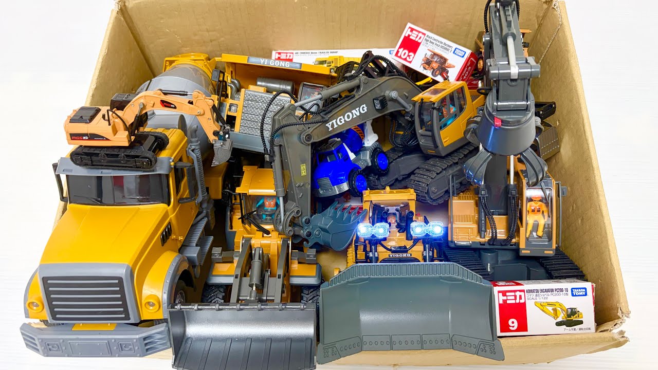 工事車両のミニカー走ります！サウンドありで坂道走行☆走行テスト！Construction vehicle miniature cars are running!Slope driving test