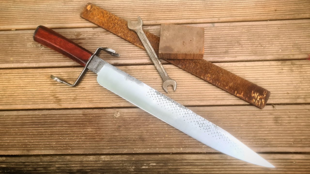 Making a Long Bowie Knife from SCRAP!