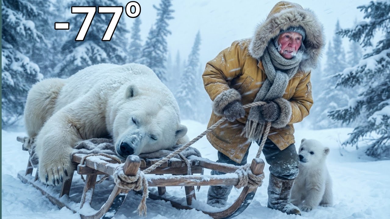 Blizzard at –76°C  90 Year Old Woman Saves a Bear Cub from Death 🐻