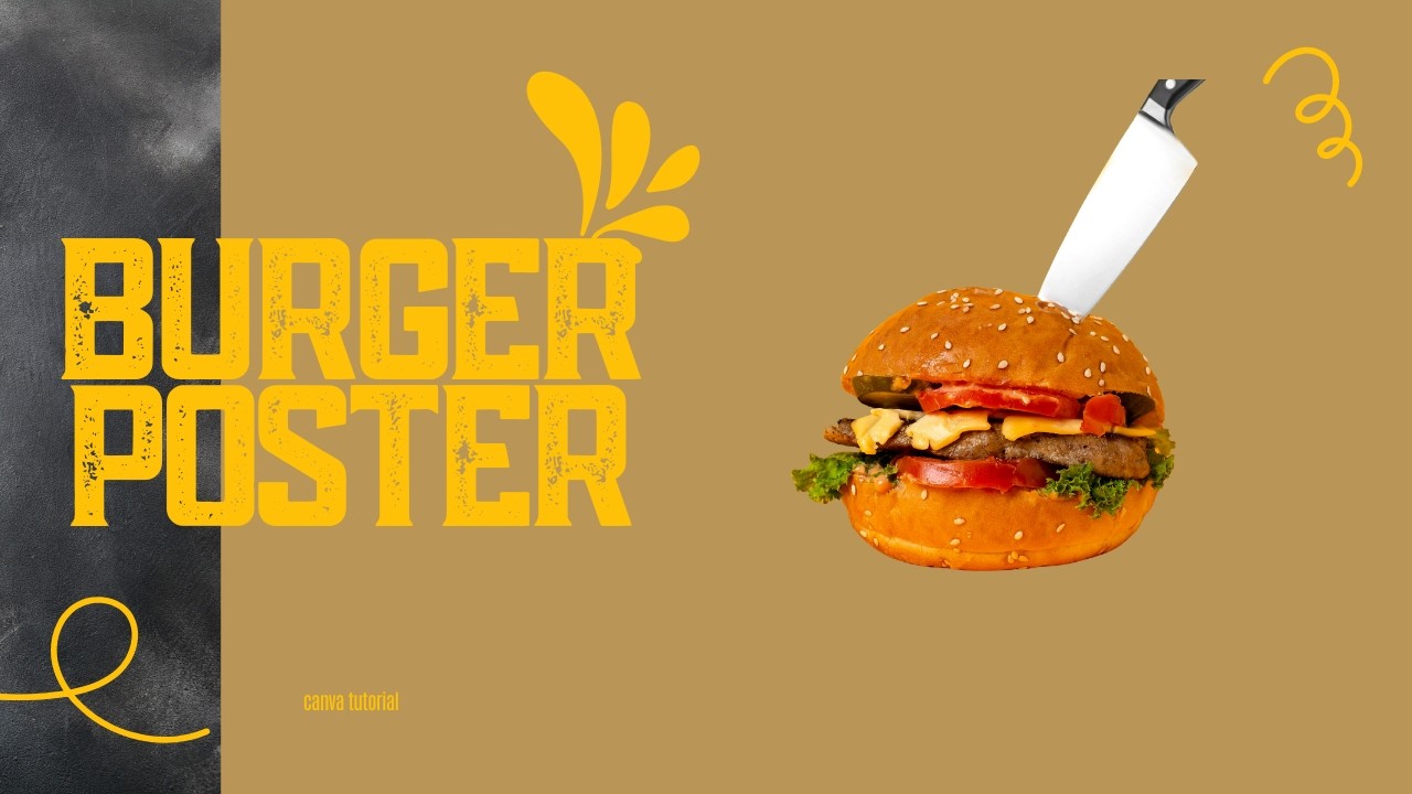 Delicious Burger Poster Design in Canva