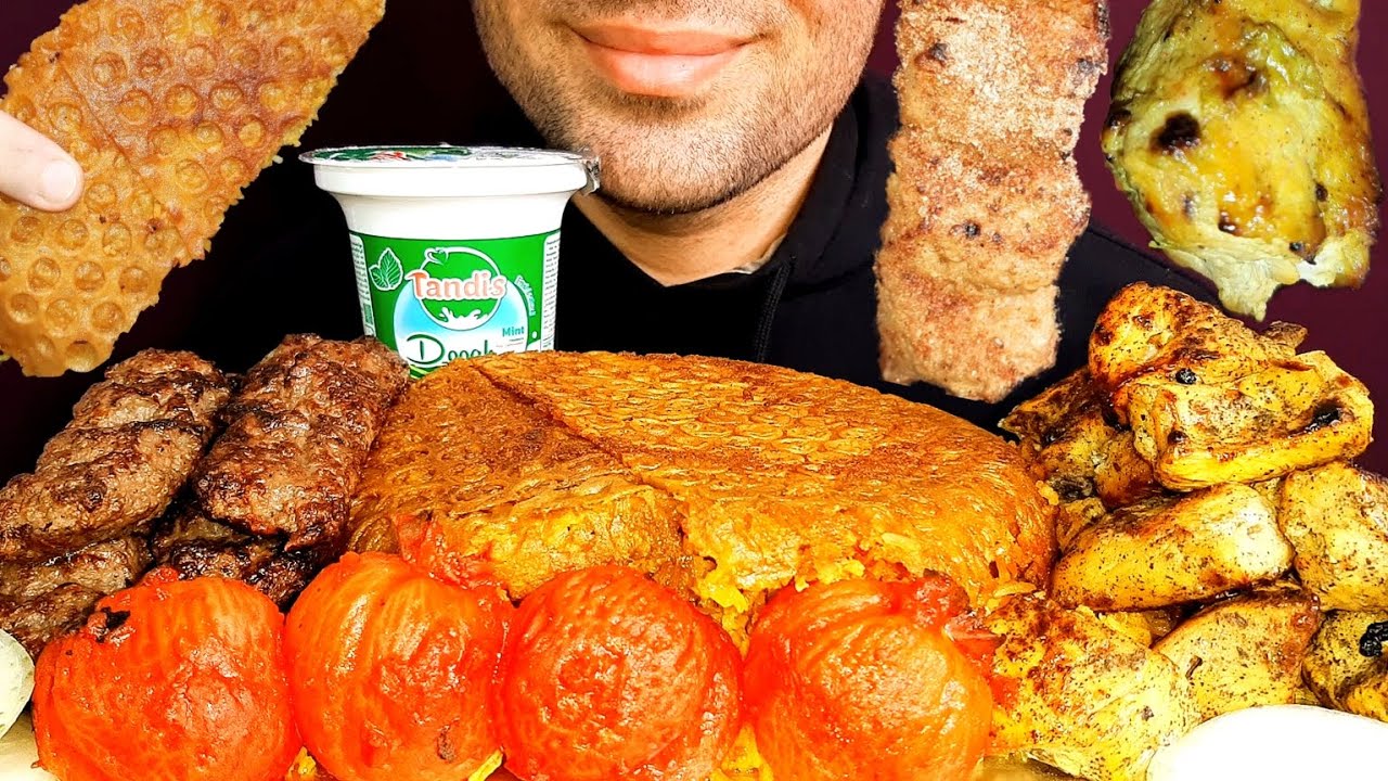 ASMR MUKBANG|KOOBIDEH & CHICKEN KEBABS WITH RICE & TAHDIG(EATING SOUNDS)