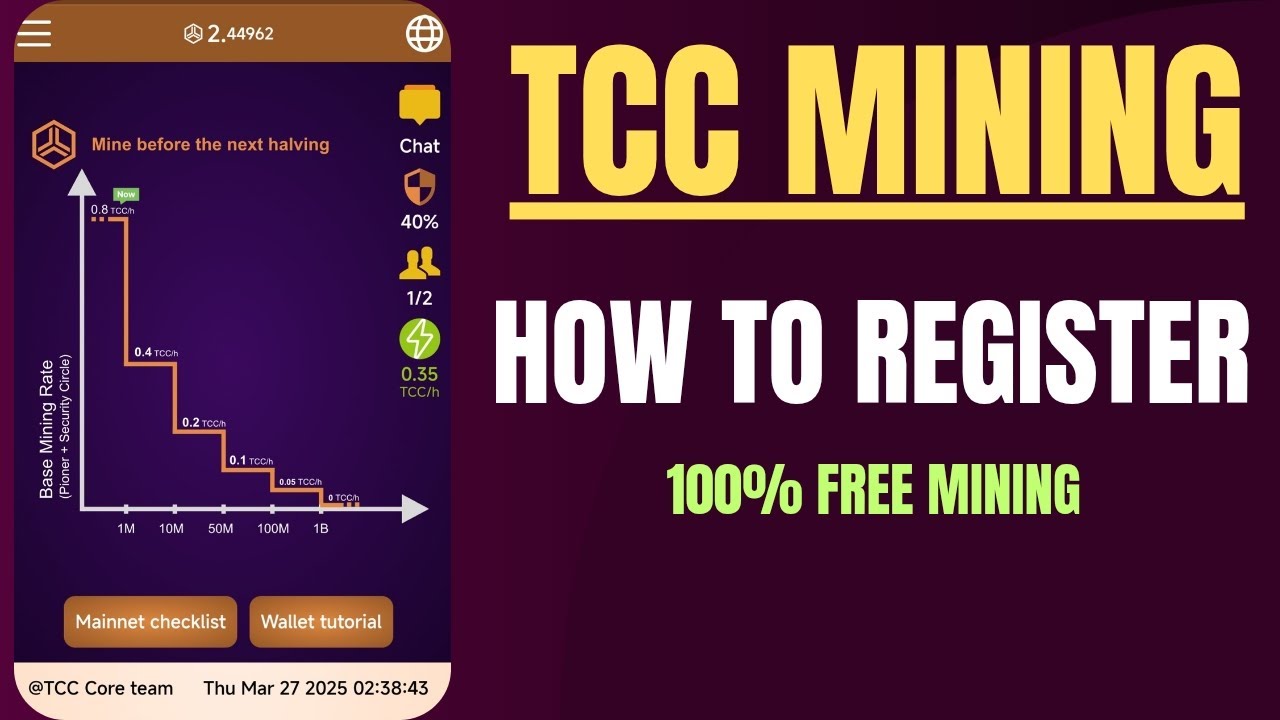 TCC Coin Mining | How to Register | 100% Free Mining