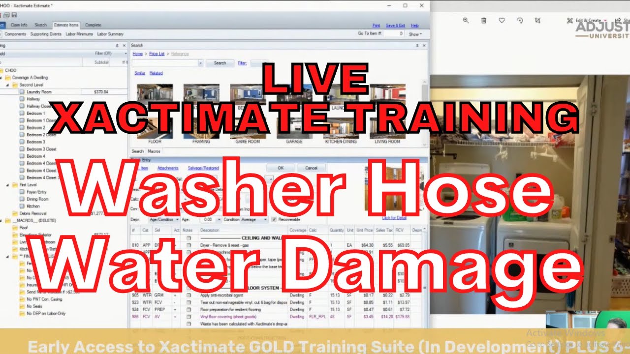 Xactimate Training: Washer Hose Water Damage | Adjuster University