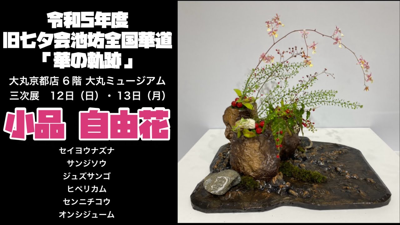 【いけばな/池坊】令和5年度 旧七夕会池坊全国華道展「華の軌跡」小品自由花 制作過程 | Ikenobo Exhibition: Small Freestyle Ikebana Tutorial