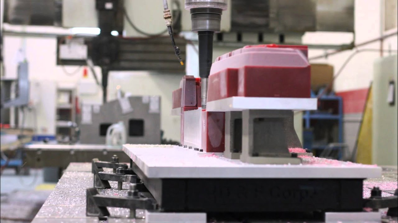 CNC Milling of Red Urethane Fixture and Multi-Axis Machining - April 2015