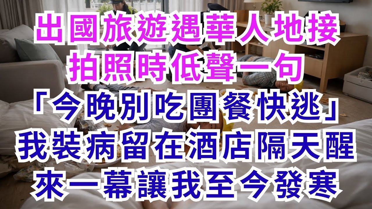 深夜淺談 出國旅遊遇華人地接，拍照時低聲一句「今晚別吃團餐快逃」我裝病留在酒店，隔天醒來一幕讓我至今發寒#淺談人生#民間故事#孝顺#儿女#讀書#養生#深夜淺讀