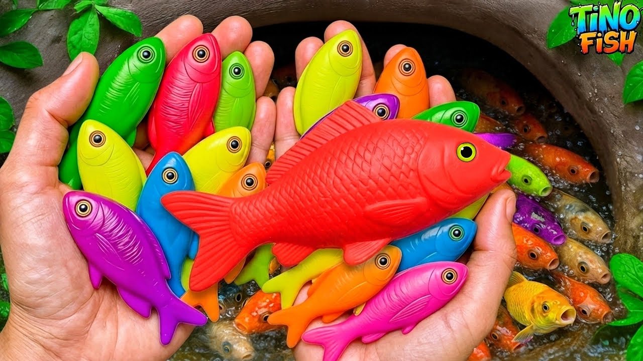 Catch beautiful colorful fish in small pond, baby eels, koi fish, betta fish, platy fish, guppies 🐠
