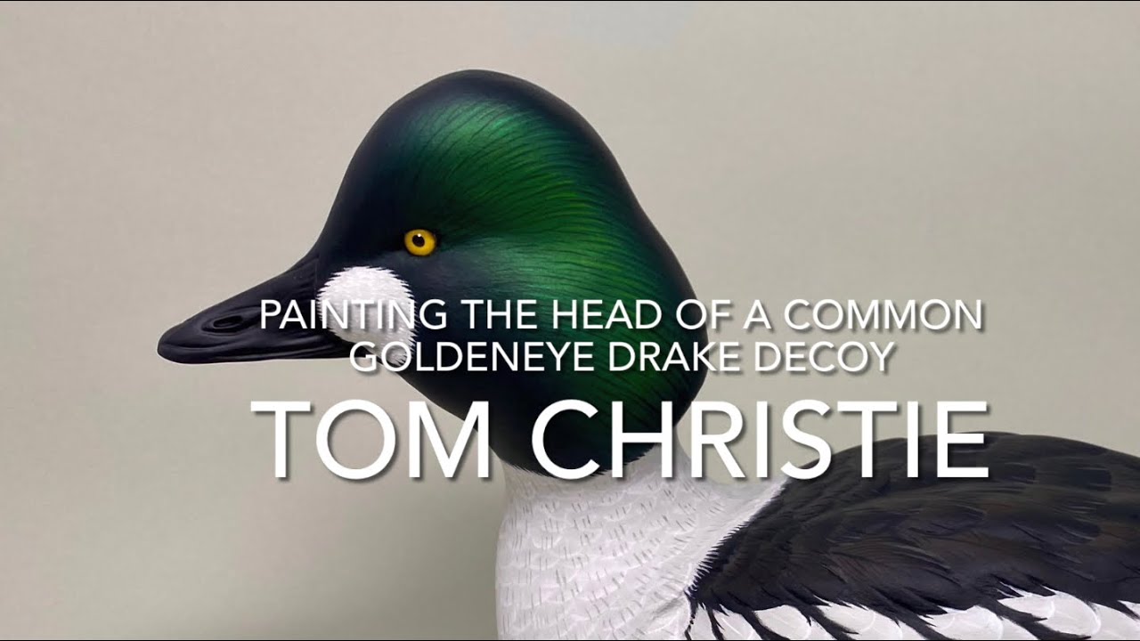 Painting a Common Goldeneye Drake Decoy Head