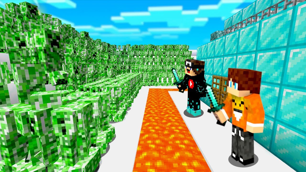 1000 CREEPERÓW vs TAJNA BAZA w Minecraft!