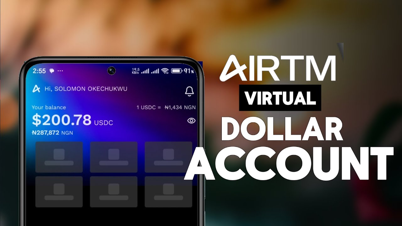 Как создать виртуальный счет в долларах США с помощью Airtm