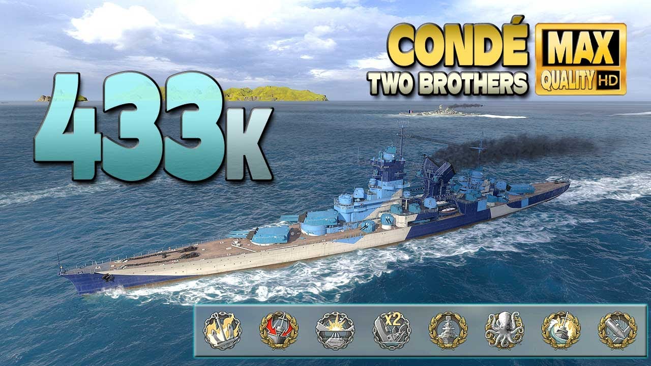 Крейсер Condé: Прекрасный геймплей на карте Two Brothers - World of Warships