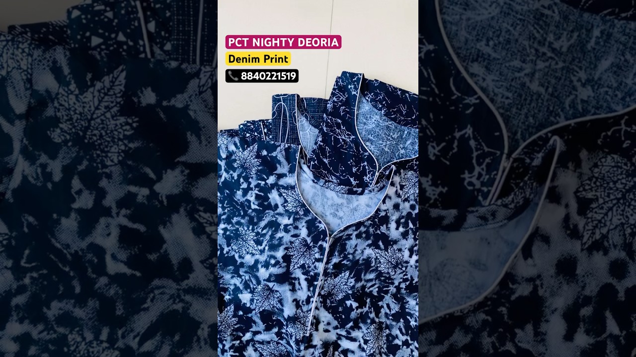 Cotton Nighty Online Shopping | Premium Quality | Denim Print Nighty | PCT NIGHTY DEORIA #nightwear