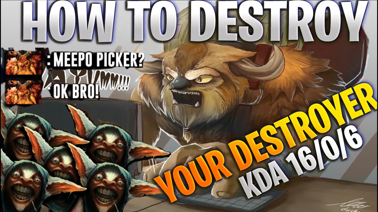HOW TO DESTROY COUNTER PICKER (MEEPO VS ES) KDA 16/0/6 - Full Gameplay Meepo #014