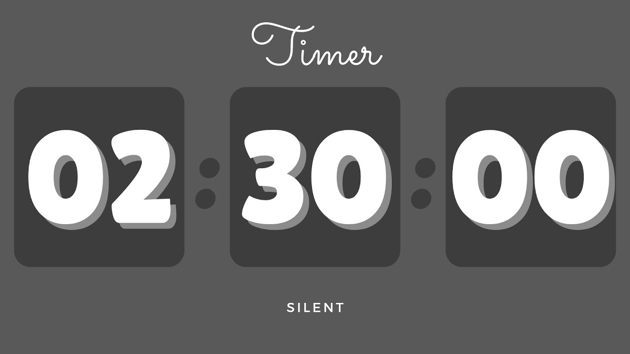 🖤 2 Hours 30 Minutes Silent Timer with Cute Ending Alarm | Pastel Dark Timer