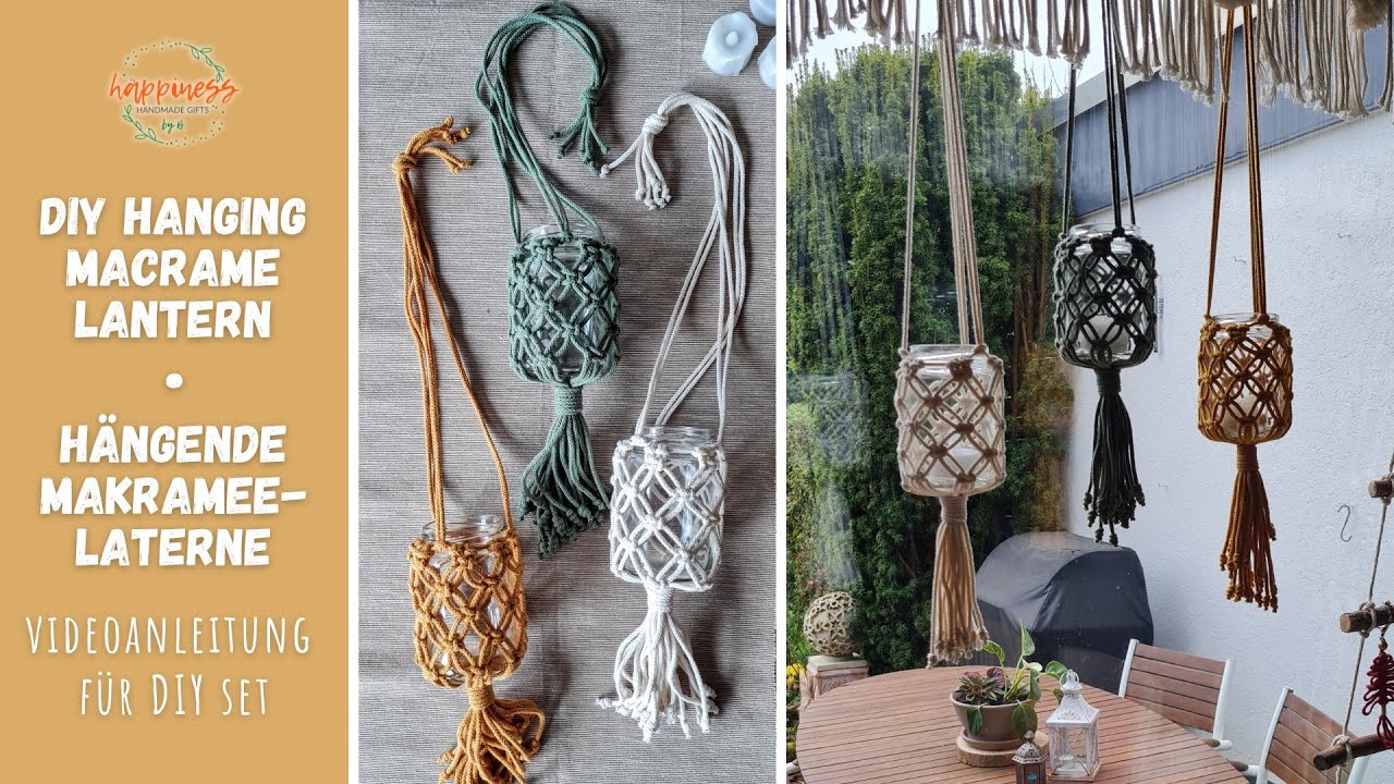 DIY Hanging Macrame Lantern • Materials in the description | Materialien in der Beschreibung