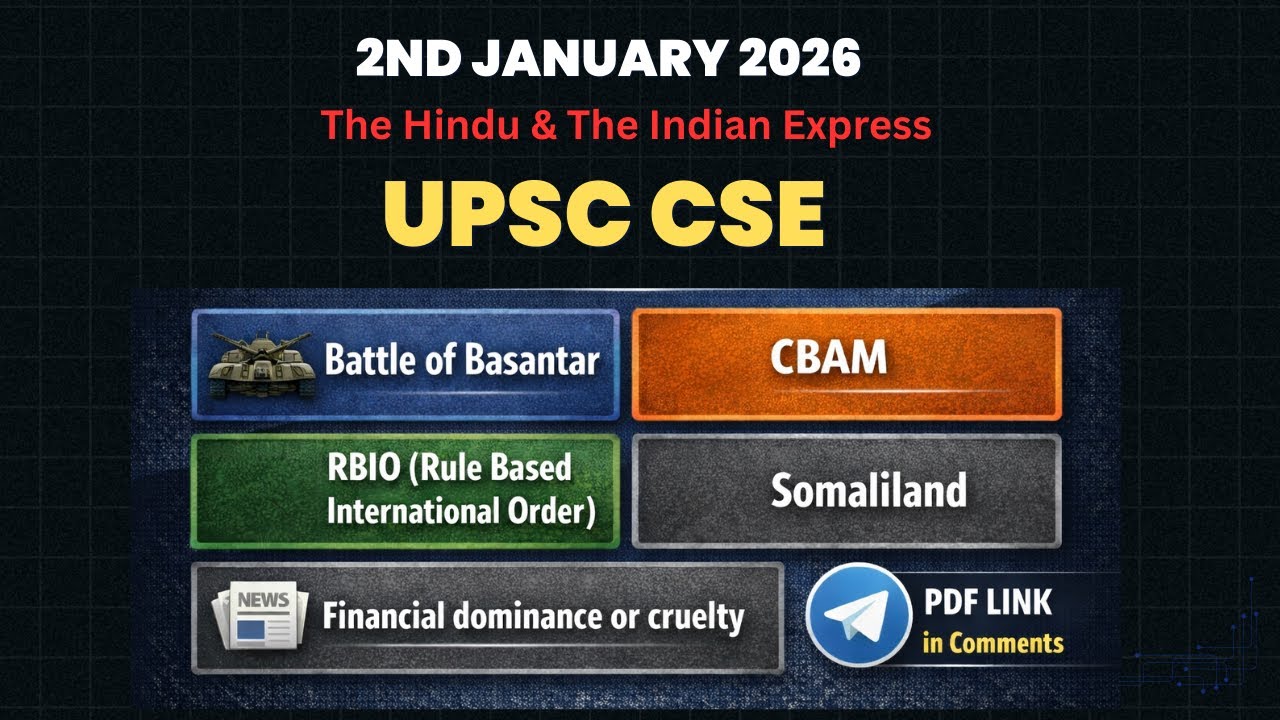 UPSC CSE | 2nd January 2026 | Daily The Hindu & The Indian Express Analysis by Vedika.