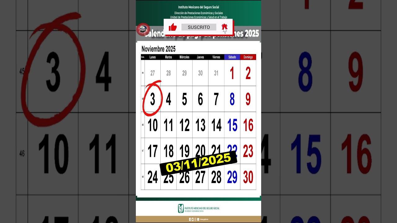 &iquest;cuando PAGAN la pensiones IMSS en NOVIEMBRE 2025? &iexcl;Fechas de pago de la pension adultos mayores?